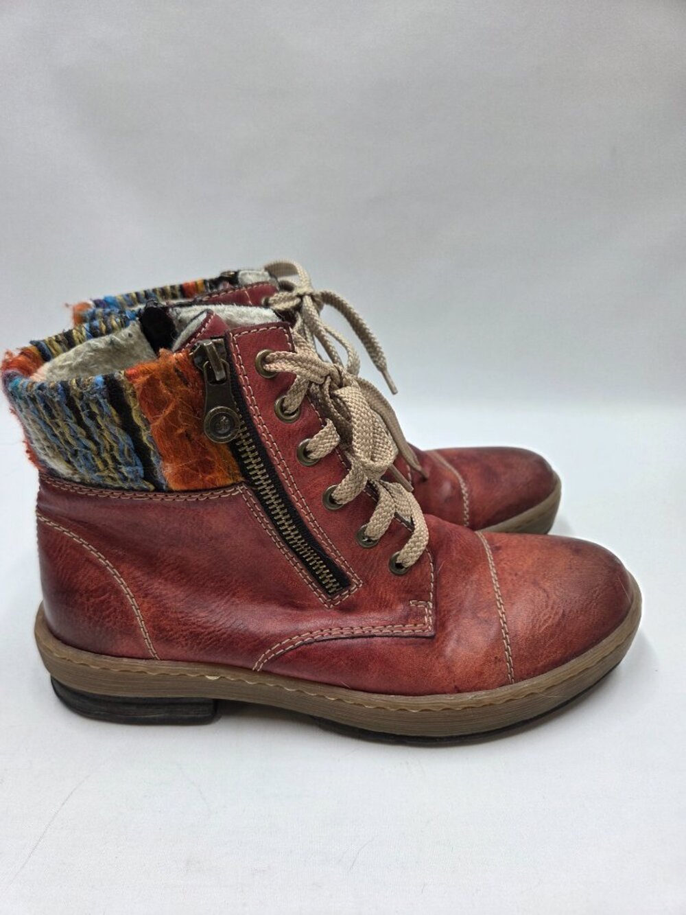 Rieker ankle boots EURO size 38 Double Zip and Laces - Picture 5 of 12